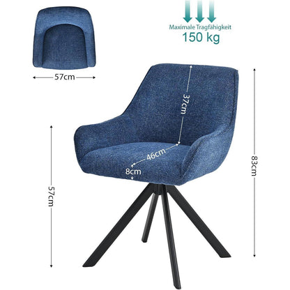 Drehbarer Esszimmerstuhl Set Dunkelblau – Modern & Komfortabel