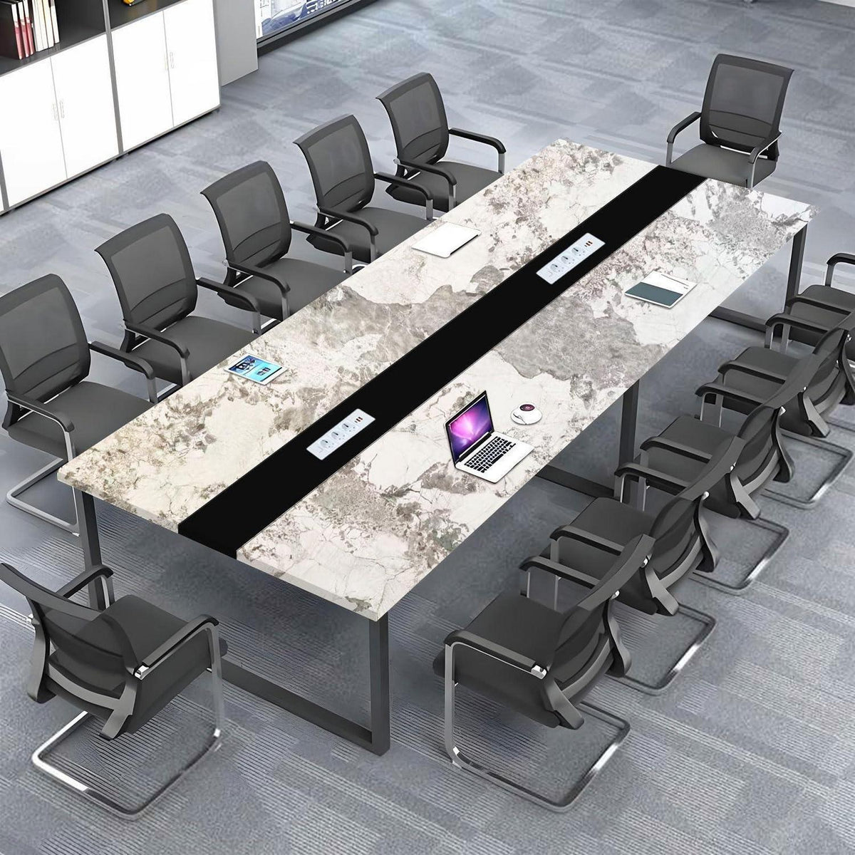 Konferenztisch H360 – Modern, Kabelmanagement & Groß für Büro