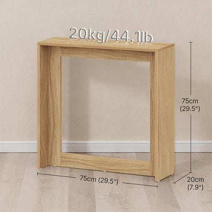 Schmaler Konsolentisch mit Stauraum – Naturfarben, 75x20x75cm
