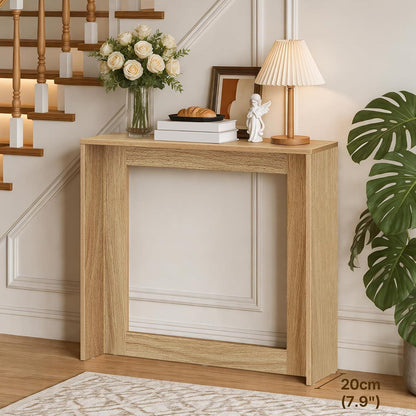 Schmaler Konsolentisch mit Stauraum – Naturfarben, 75x20x75cm