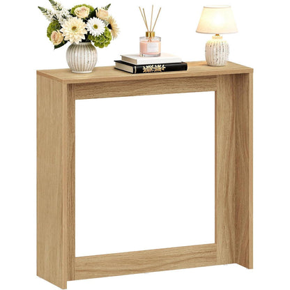 Schmaler Konsolentisch mit Stauraum – Naturfarben, 75x20x75cm