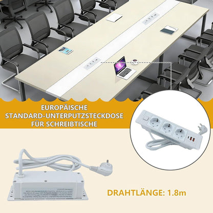Konferenztisch groß mit Kabelmanagement – Modern & Stabil