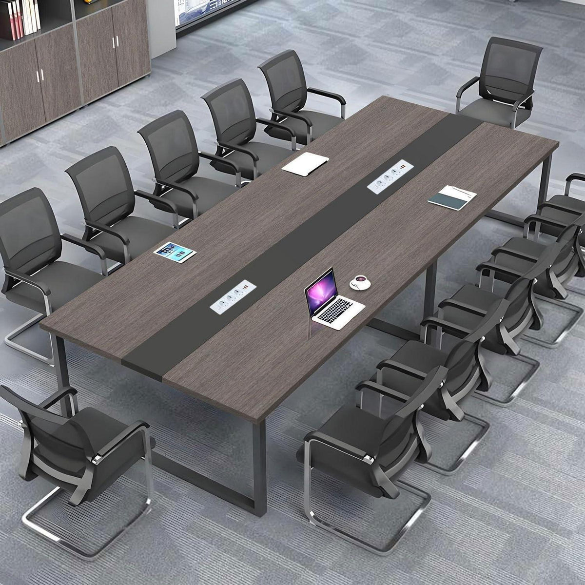 Konferenztisch F1 400x100x74cm – Modern & Mit Kabeldurchführung