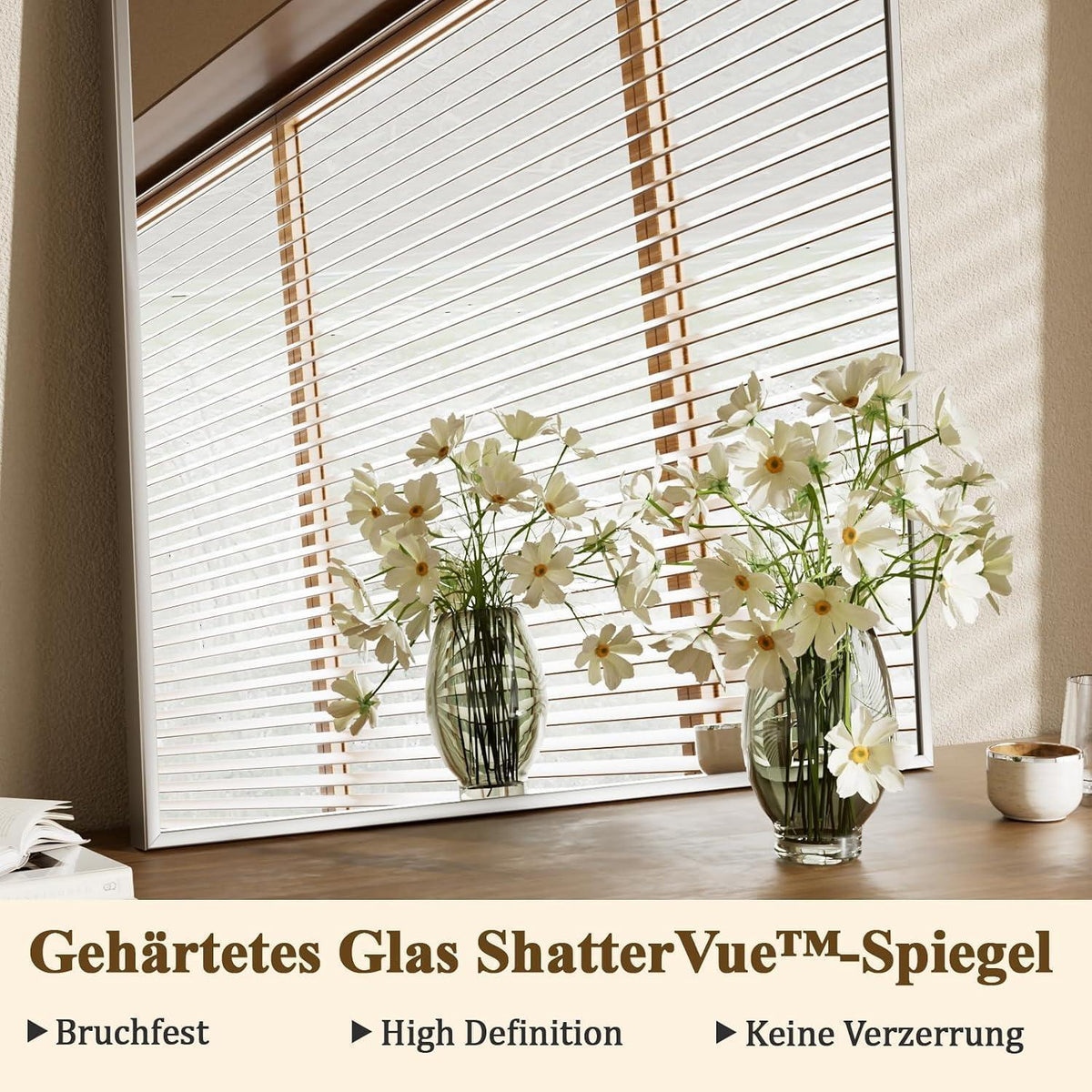 Silberner Bogen-Wandspiegel 91x61 cm – Modern & Dekorativ