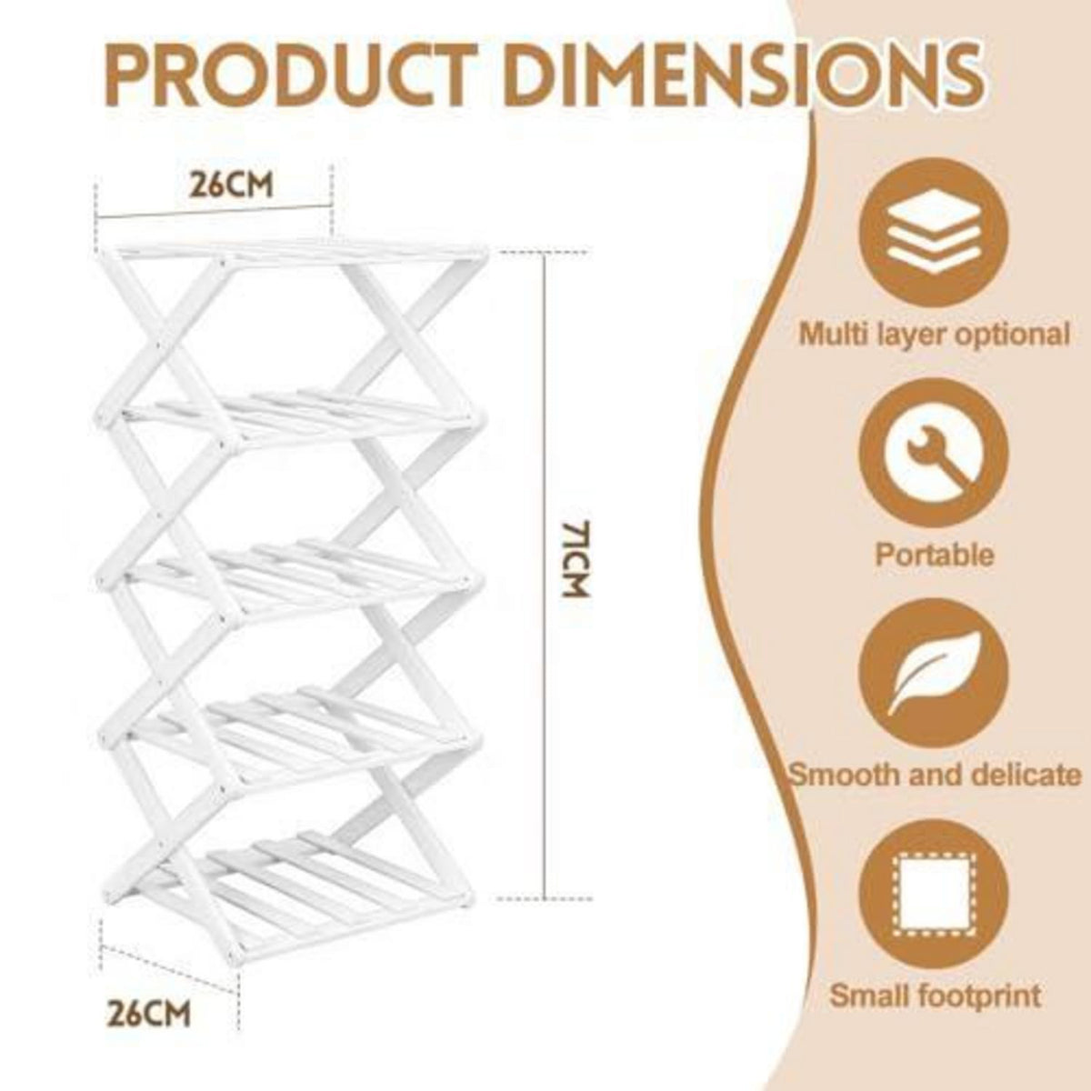 Bambus Schuhregal 5 Ebenen – Platzsparend & Faltbar