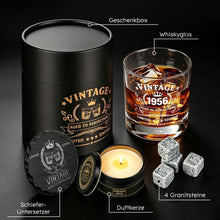 Whisky Geschenkset Männer 1986 – 40. Geburtstag Geschenk mit Glas & Steinen