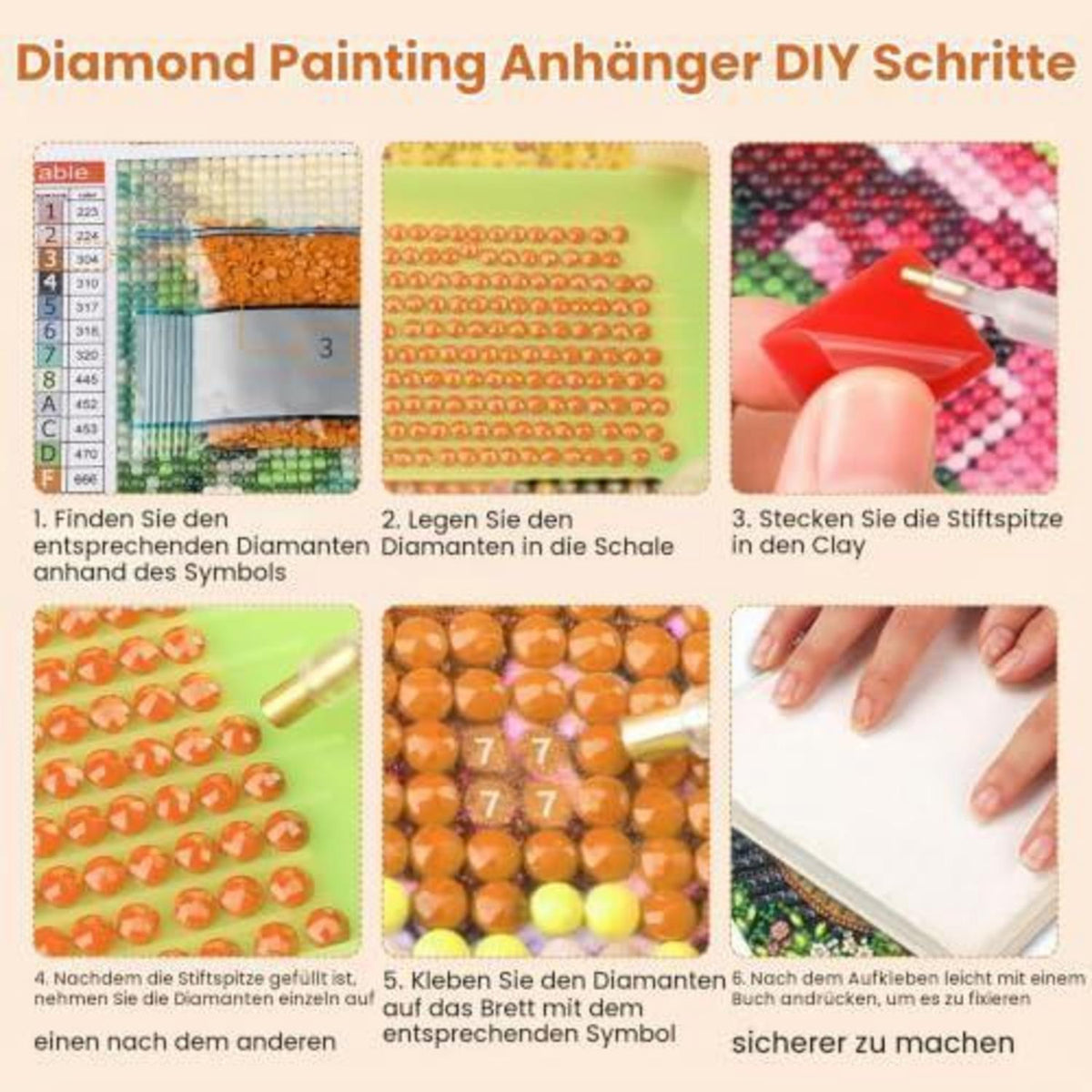 Diamant Painting Anhänger Baumhöhle mit Kette – DIY Fensterdeko