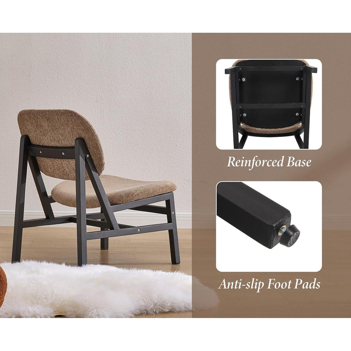 Loungesessel Chenille Braun – Bequemer Akzentstuhl für Wohnzimmer