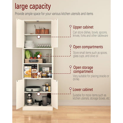 Hochschrank Küche Weiß | 60cm Breit, 5 Ebenen & 2 Türen