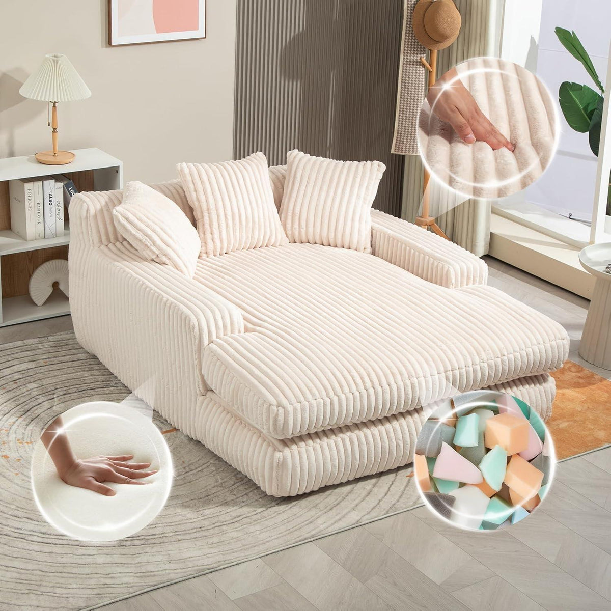 Boneless Cord Schlafsofa – Bequemes Bodensofa für Wohnzimmer