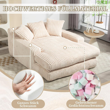 Boneless Cord Schlafsofa – Bequemes Bodensofa für Wohnzimmer