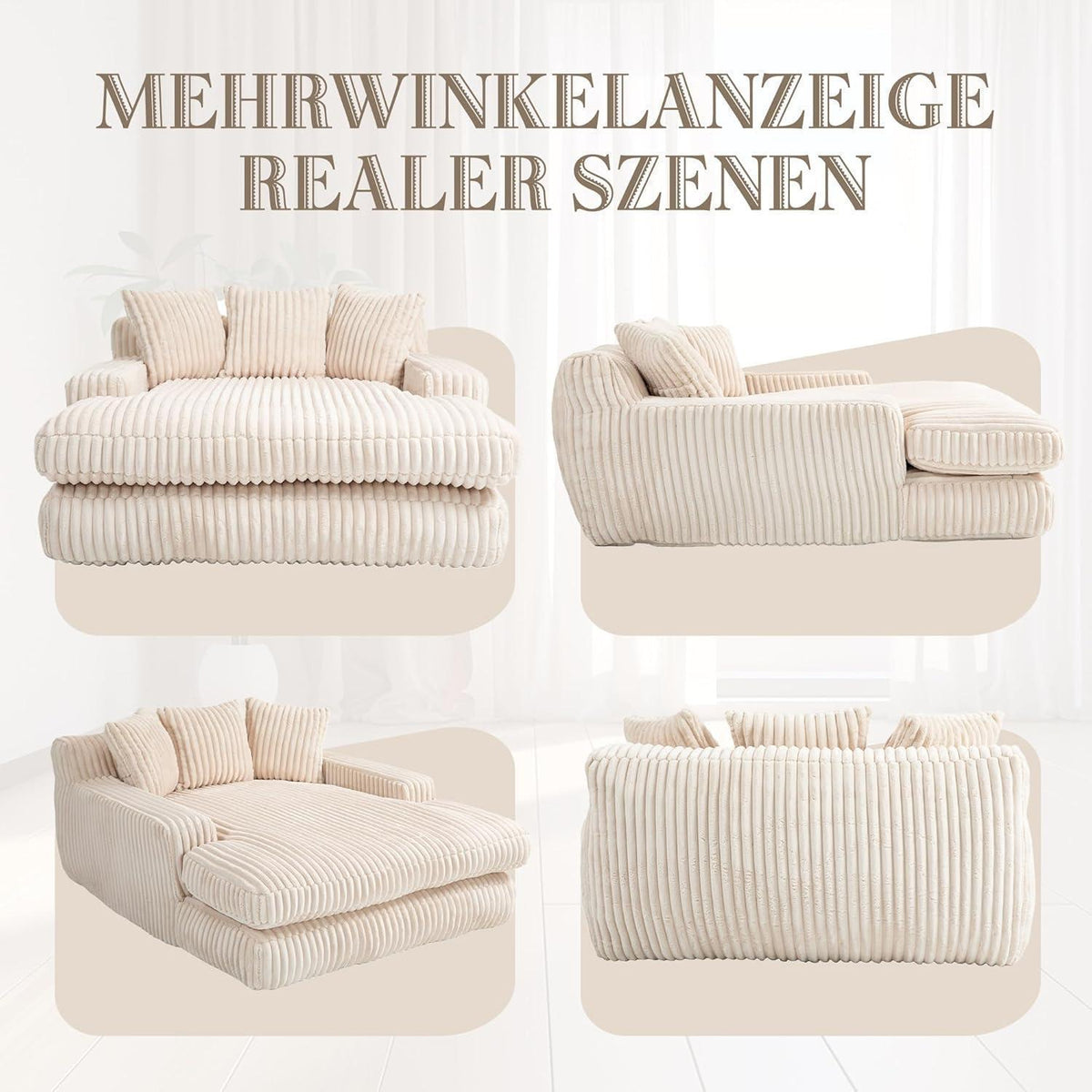 Boneless Cord Schlafsofa – Bequemes Bodensofa für Wohnzimmer