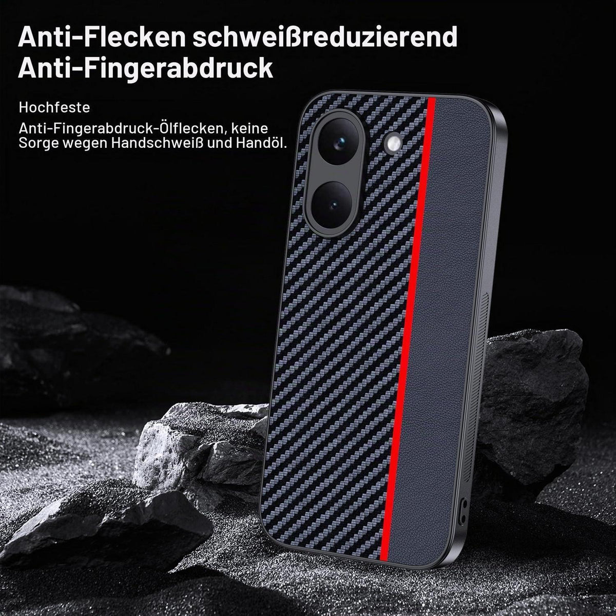Xiaomi Poco X8 Pro Hülle: Wasserdicht, Stoßfest & Carbonfaser Rot/Schwarz