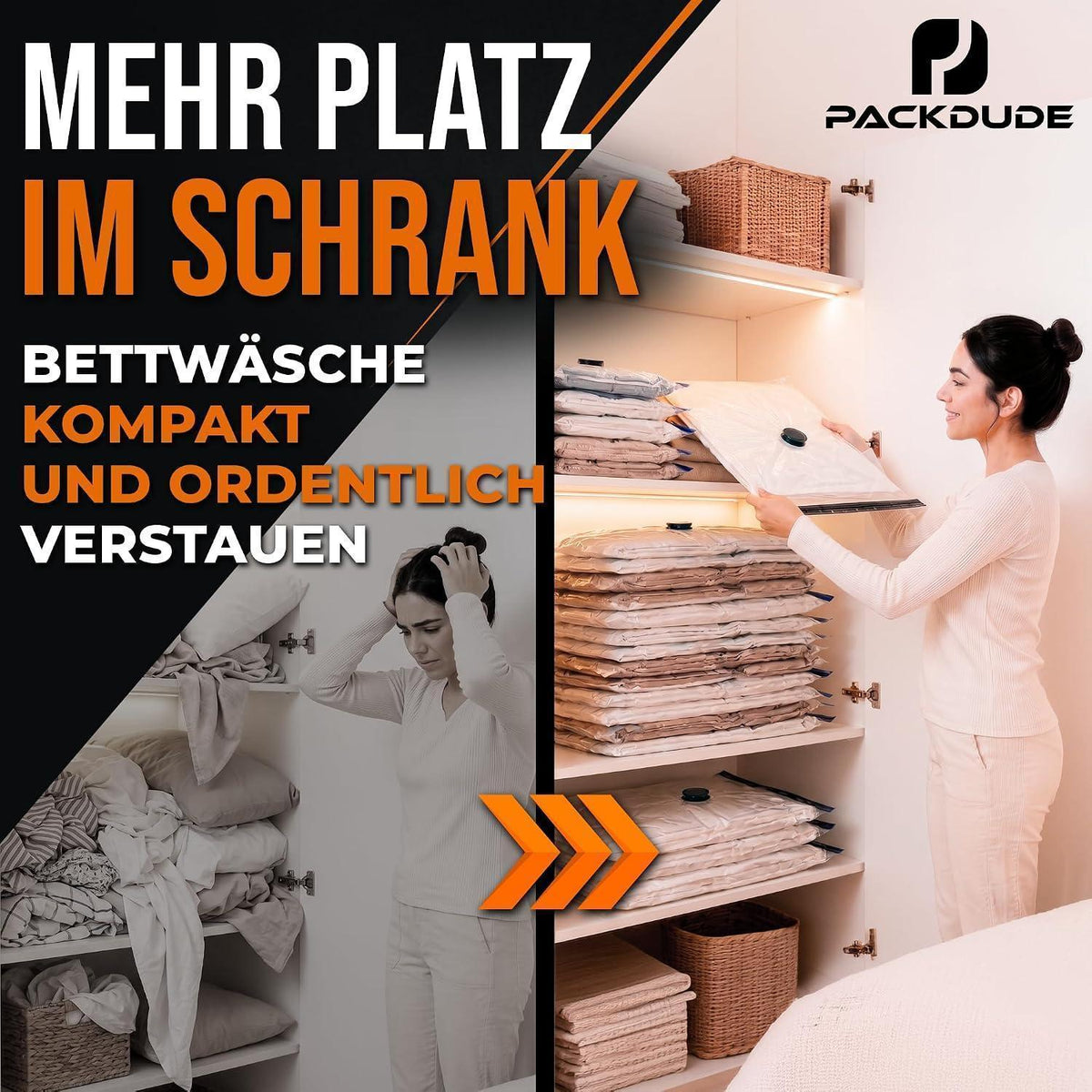 XXL Vakuumbeutel für Bettdecken & Kissen – 6er Set (130x90cm)