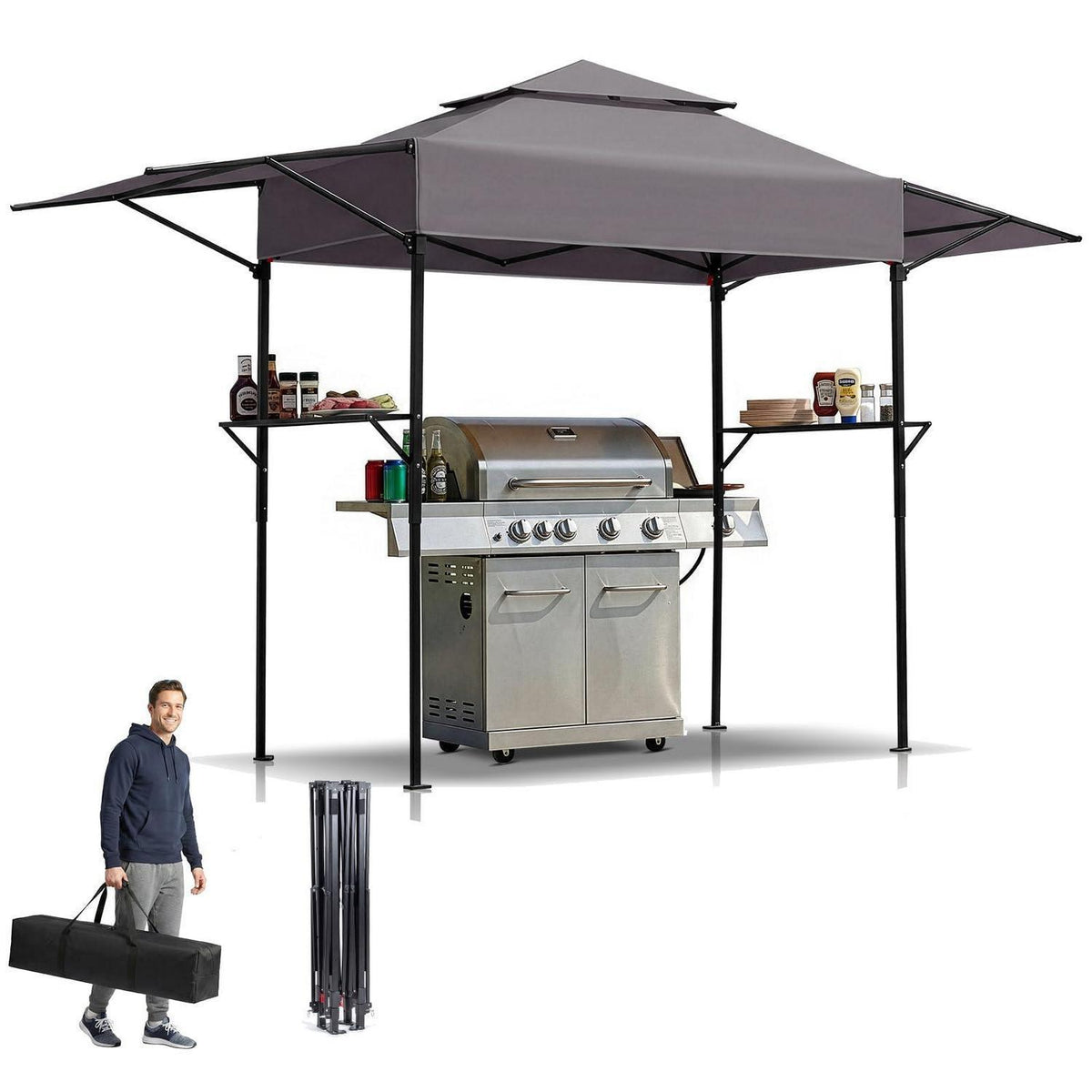 Faltbarer Grillpavillon 380x100x240 cm – Wetterfest & Robust