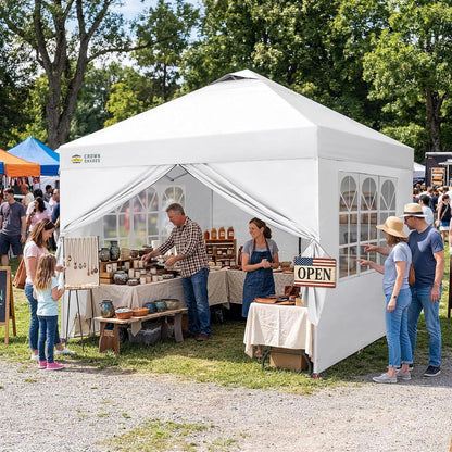 3x3m Pop-Up Pavillon wasserdicht mit Seitenwänden & UV-Schutz