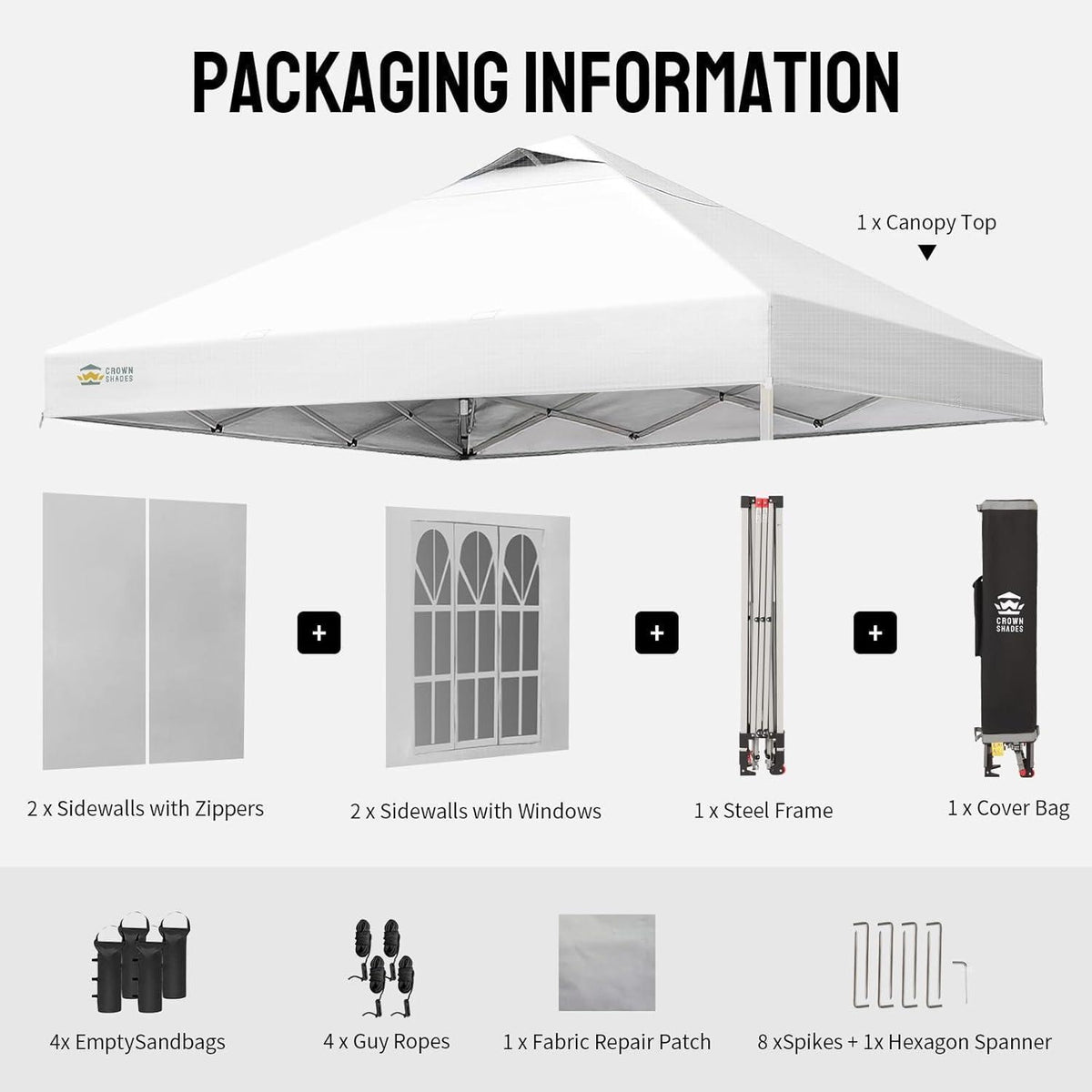3x3m Pop-Up Pavillon wasserdicht mit Seitenwänden & UV-Schutz