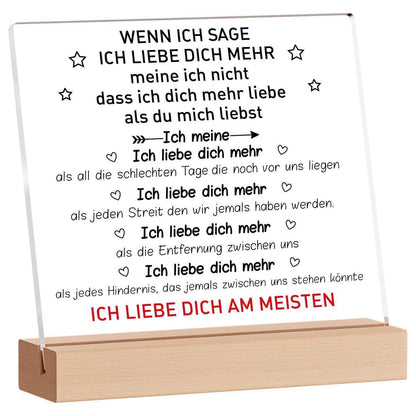 Acryl Dekoration "Ich Liebe Dich" - Paar Geschenk Jahrestag