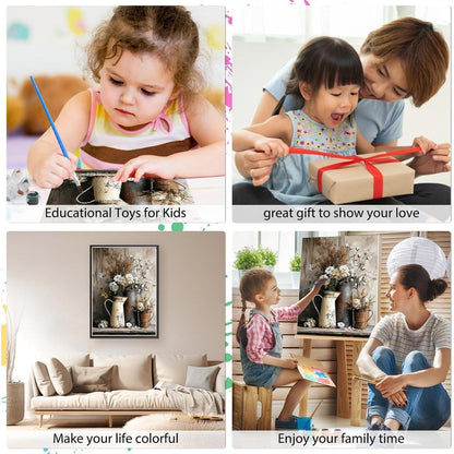 Malen nach Zahlen Blumen – DIY Ölgemälde Set 40x50cm