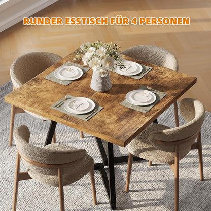 Kleiner Esstisch Holz 80x80 – Quadratischer Küchentisch für 4 Personen