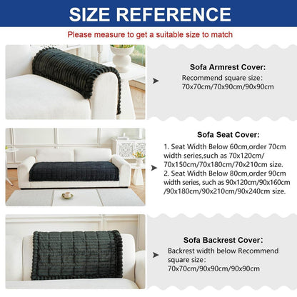 Dicker Sofaüberzug Schwarz 90x210cm - Rutschfest & Komfortabel