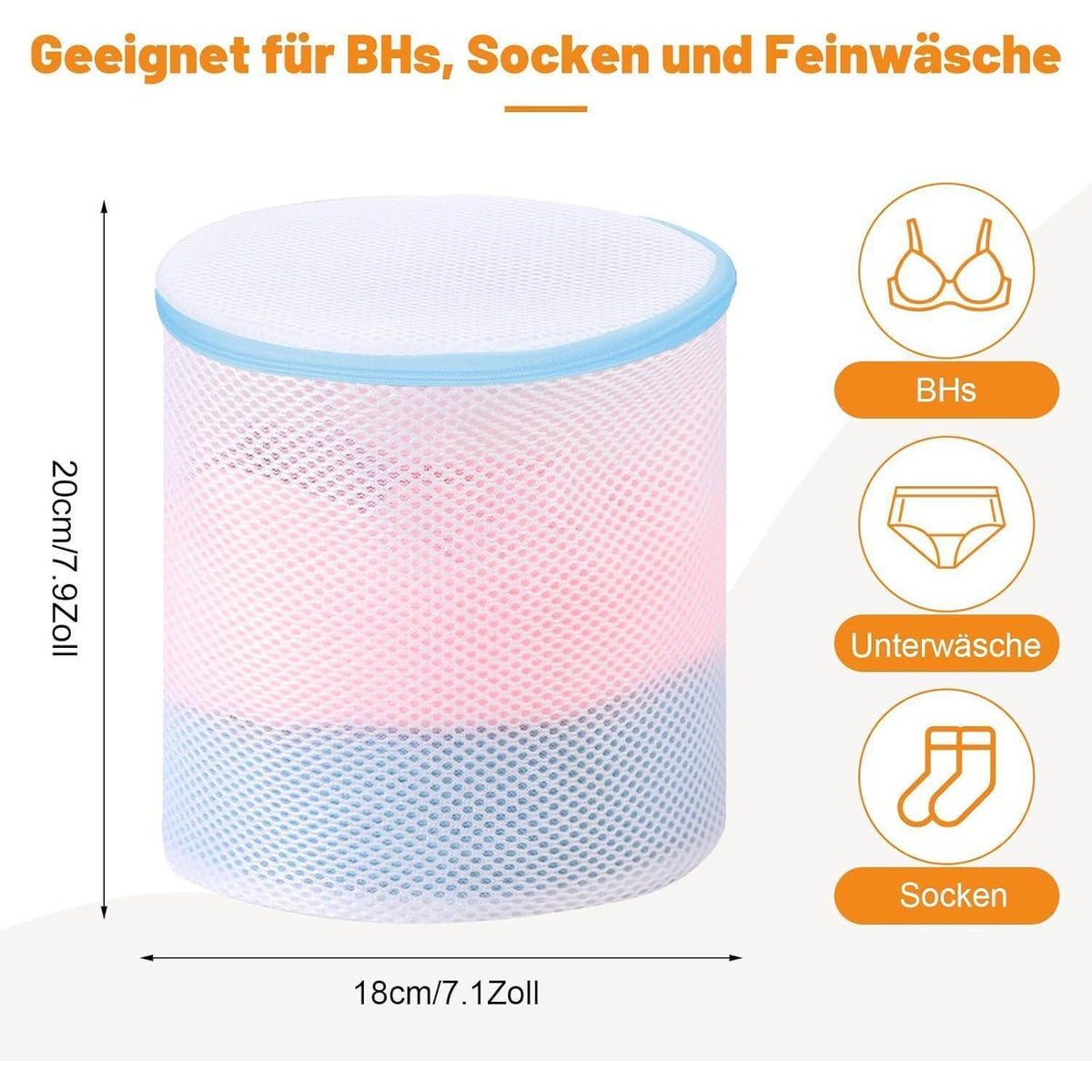 BH Wäschenetz 3er Set – Schutzbeutel für Waschmaschine