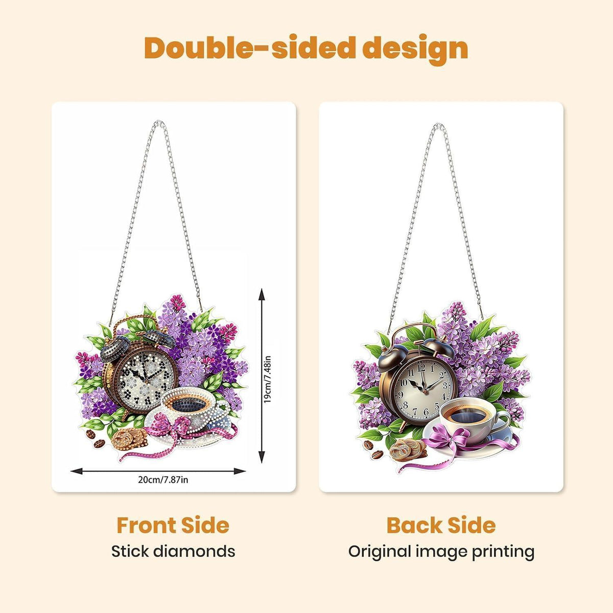 Blumen Kaffee Diamantmalerei Anhänger – DIY Fensterbild für Erwachsene