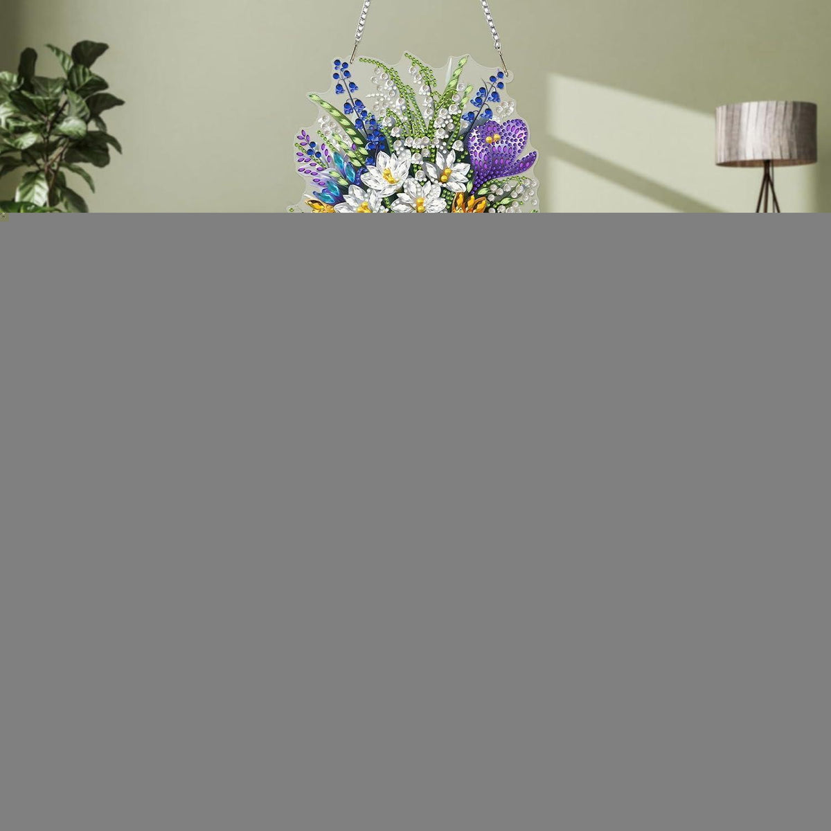 Diamantmalerei Krokus Blumenstrauß – DIY Fensterbild & Wanddeko