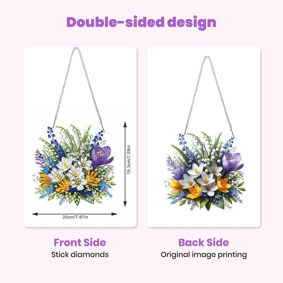 Diamantmalerei Krokus Blumenstrauß – DIY Fensterbild & Wanddeko