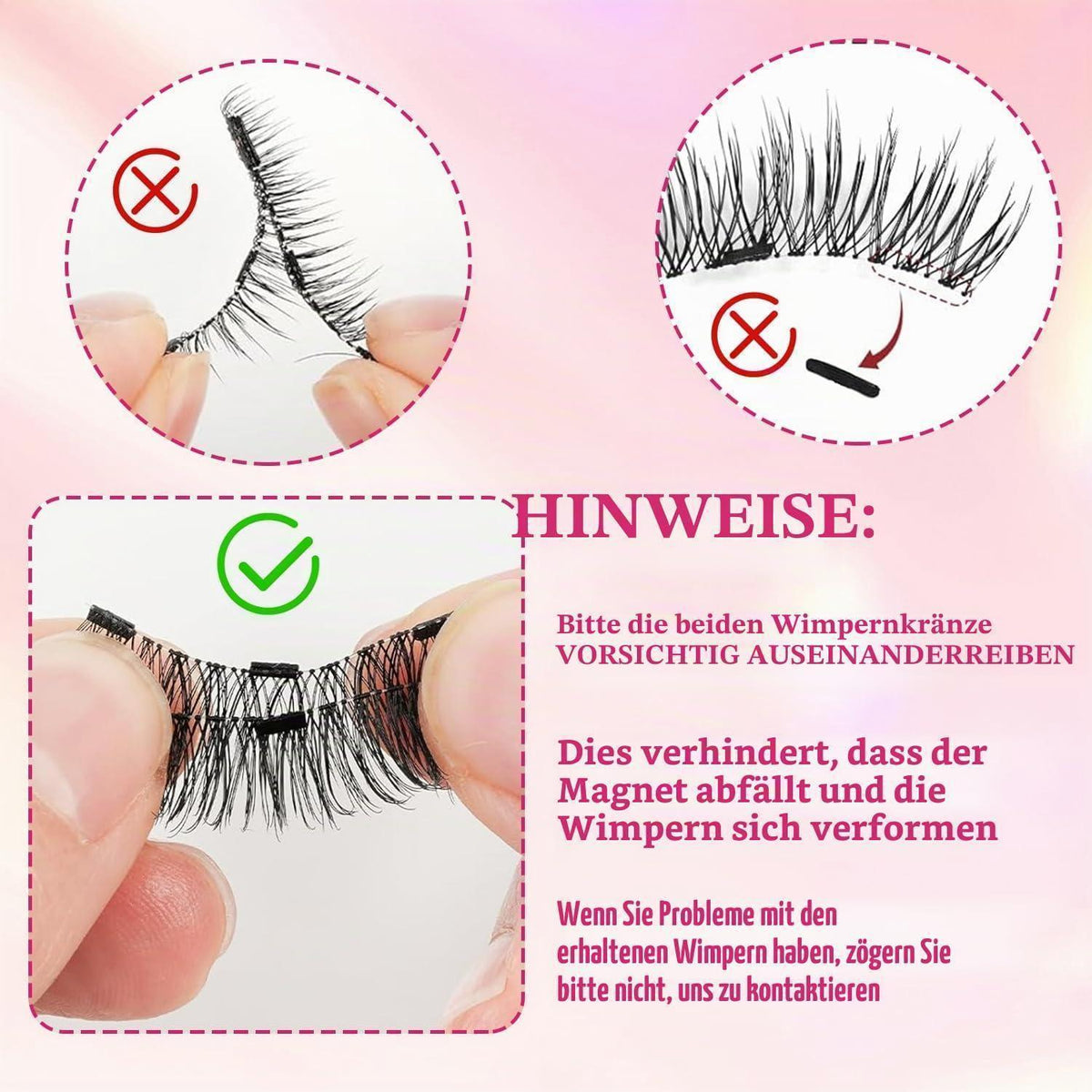 Magnetische Wimpern Set ohne Kleber – Natürlicher Look & Applikator