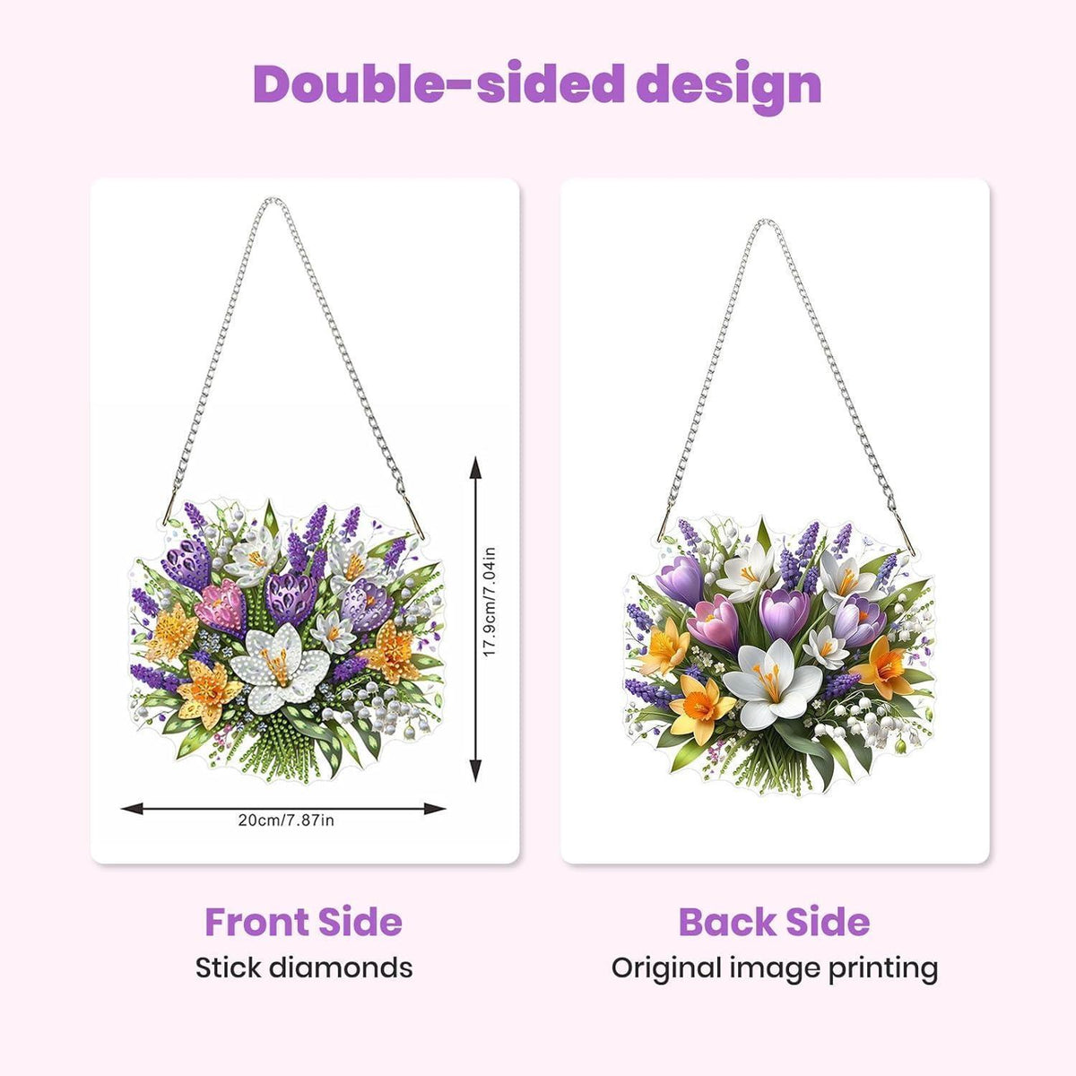 Diamantmalerei Krokusse Blumen DIY Hängebild für Erwachsene