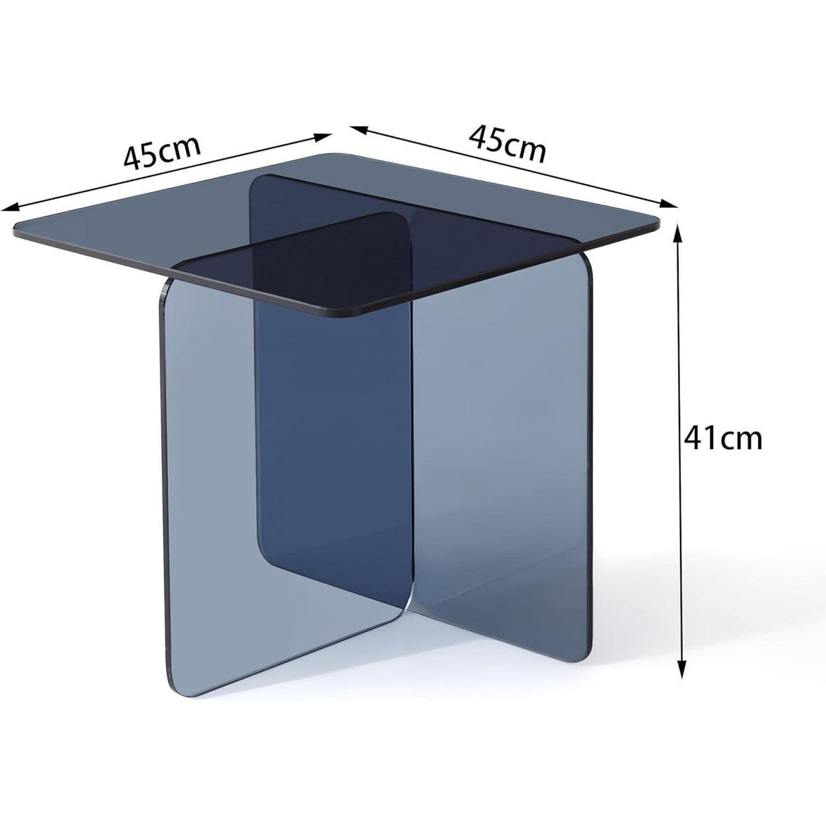 Beistelltisch Glas Braun Getönt Modern 45x45x41cm