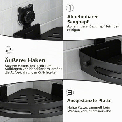 Duschablage Eckregal ohne Bohren – 2er Set Schwarz