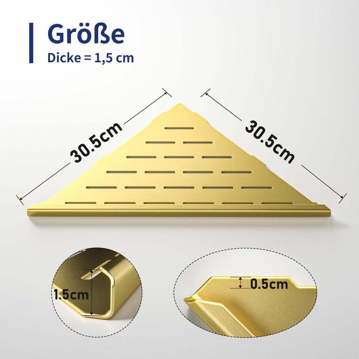 Eck Duschregal Golden, 2er-Set – Edelstahl, Platzsparend