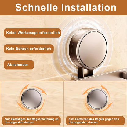 Duschablage ohne Bohren | Saugnapf Duschregal mit Haken