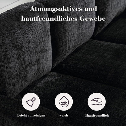 Ecksofa mit Schlaffunktion, 4-Sitzer, Dunkelgrün