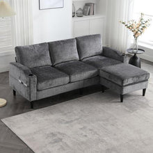 Ecksofa mit Schlaffunktion, 4-Sitzer, Schwarz