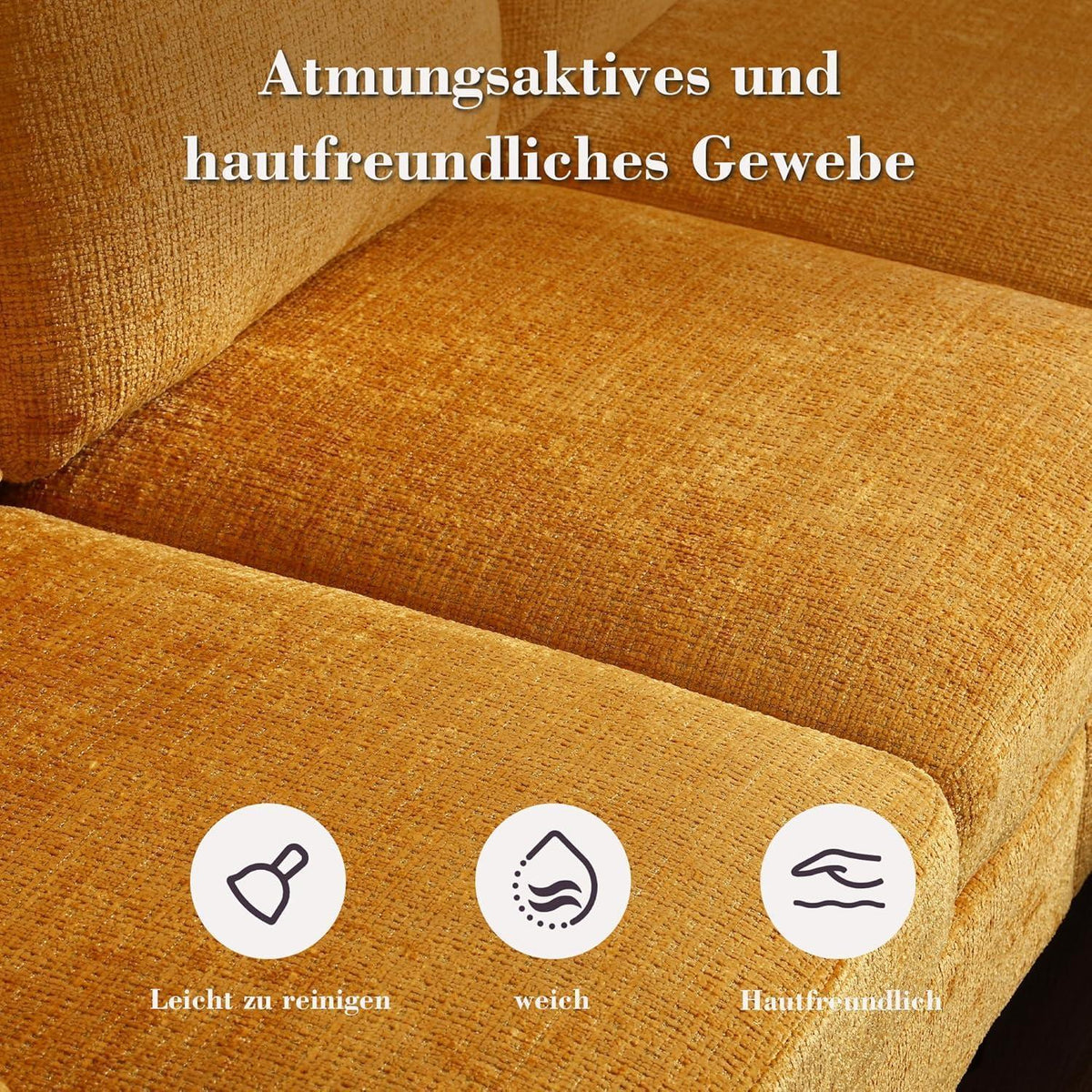 Ecksofa mit Schlaffunktion, 4-Sitzer, Grau
