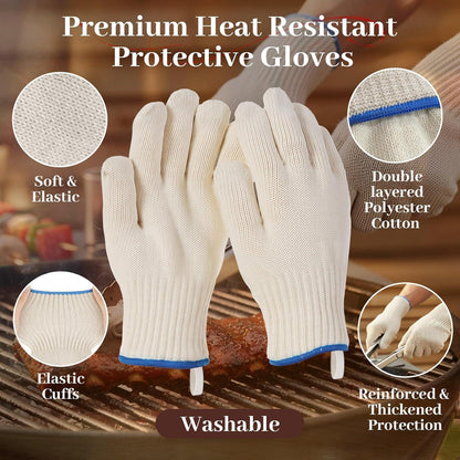 Hitzebeständige Grillhandschuhe aus Baumwolle – 26cm