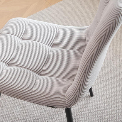 8 Esszimmerstühle Modern, Samt & Cord, Schwarz + Hellgrau