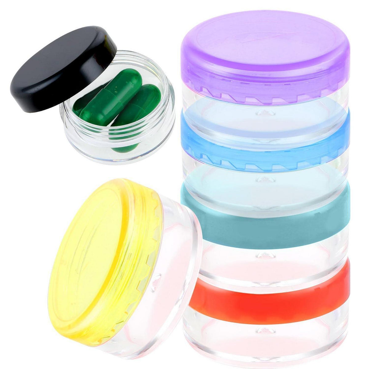 Kleine Pillendose 6er Set - Tragbare Tablettenbox für Unterwegs