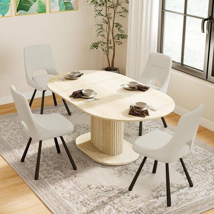 Drehbarer Esszimmerstuhl Set 4er – Beige, Modern & Komfortabel