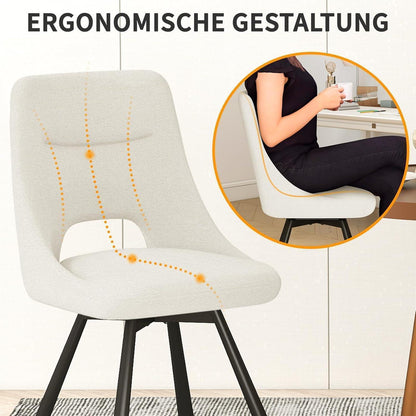 Drehbarer Esszimmerstuhl Set 4er – Beige, Modern & Komfortabel