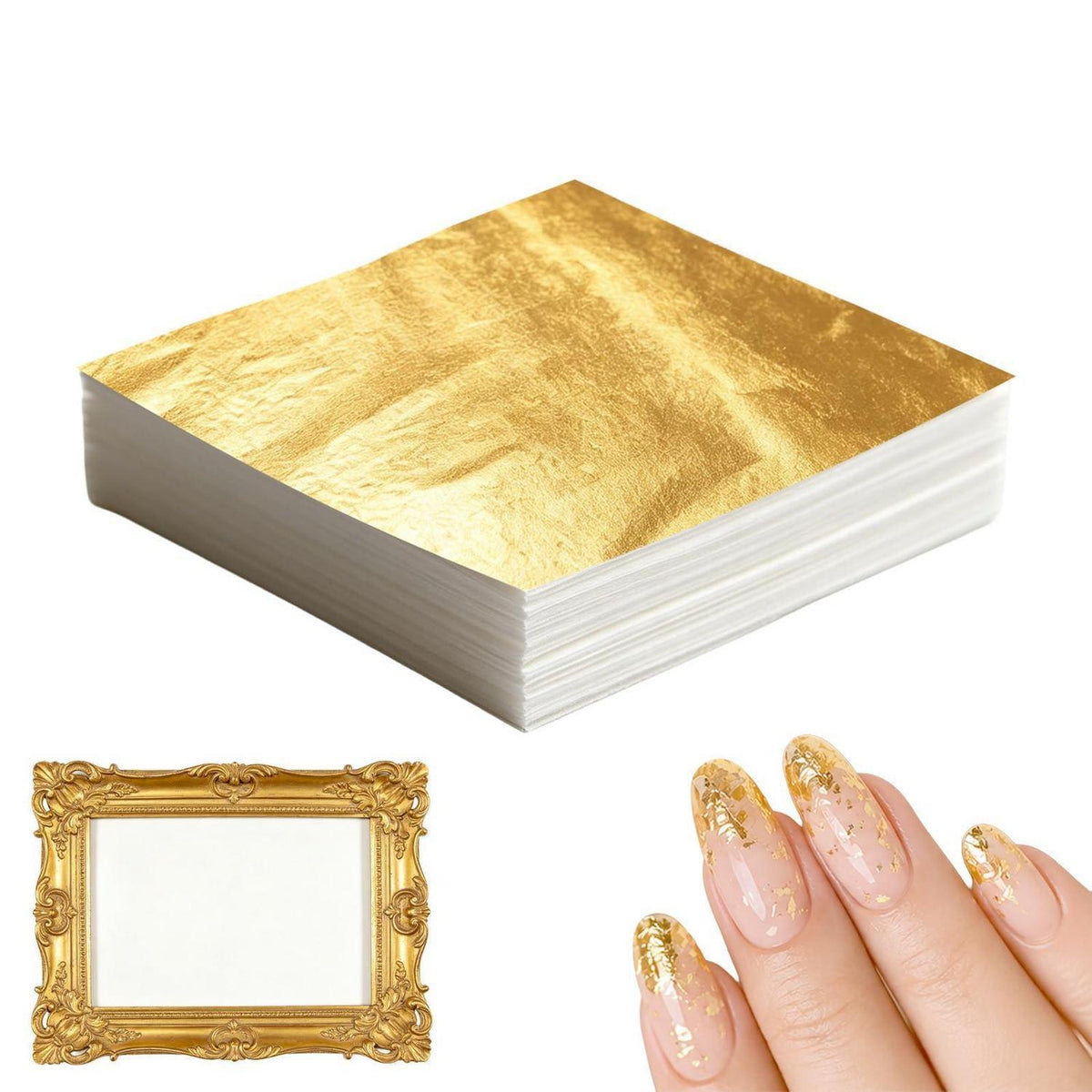 200 Blatt Blattgold Imitation – Goldfolie zum Basteln & Dekorieren