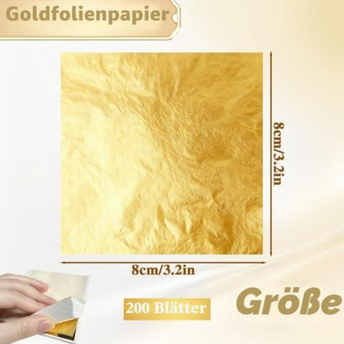 200 Blatt Blattgold Imitation – Goldfolie zum Basteln & Dekorieren