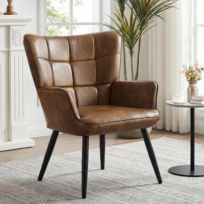 Ohrensessel Wohnzimmer Skandinavisch Braun – Bequemer Loungesessel
