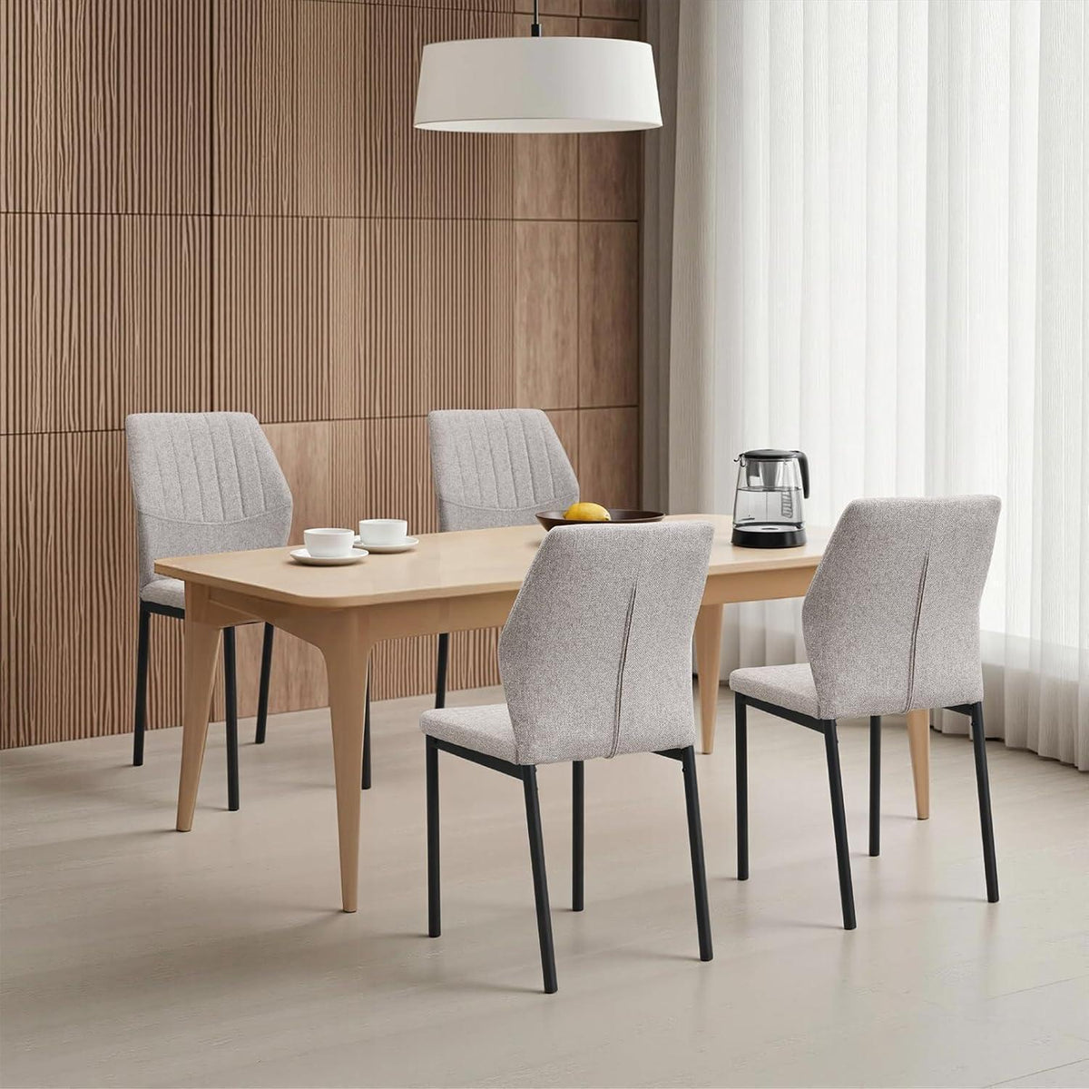 Esszimmerstühle 6er Set – Beige Polsterstühle für Küche & Wohnzimmer