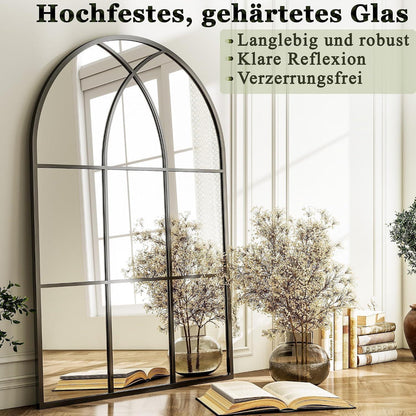 Wandspiegel Fischgrätrahmen Schwarz 60x90 cm