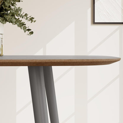 Moderner Esstisch mit 4 Stühlen – Grau, 120cm