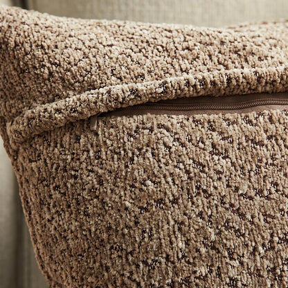 2x Chenille Kissenbezug 40x40cm Braun - Weiche Bouclé Optik